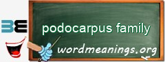 WordMeaning blackboard for podocarpus family